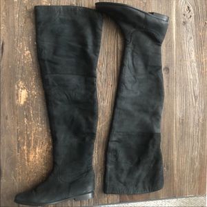 ASOS Over The Knee Thigh High Black Suede Boots